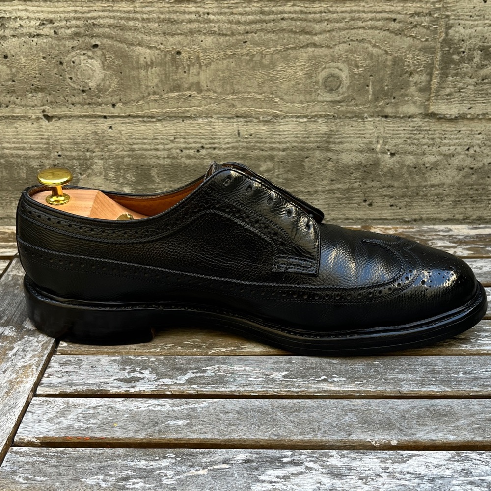 Florsheim Imperial Longwing Black Pebble-Grain Leather Oxford Shoes - Picture 6 of 13